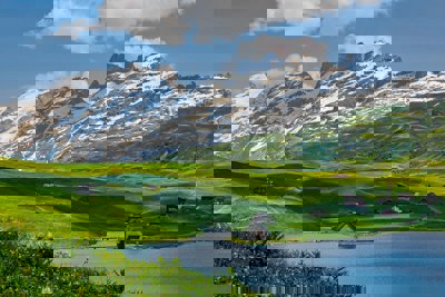 Image of stunning snow-capped Alpine peaks